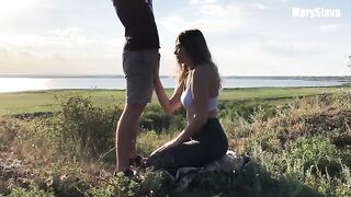 Fit girl gets fucked outdoors during her training session