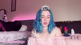 The princess was fucked by a massive sex machine that never stops