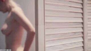 A cute schoolgirl was fucked by a guy and received a creampie and facial