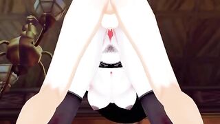 Tall vampire lady Dimitrescu banged doggy style and got cum on face