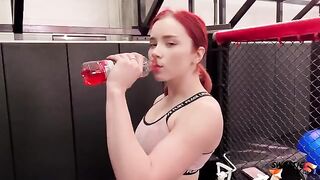 Redhead lady gets her ass smashed by a gym trainer