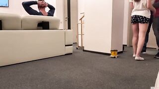 The delivery guy came and the wife got her coffee cum