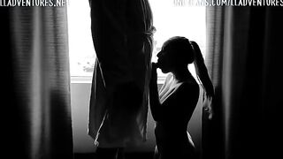 The slut gets a big face full of cum - homemade quarantine sex