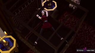 Ada Wong from Resident Evil gets captured by a zombie police girl and fucked hard