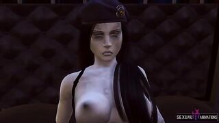 Ada Wong from Resident Evil gets captured by a zombie police girl and fucked hard