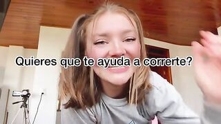 Gringa with big ass enjoys masturbating alone, showcasing her juicy booty in Spanish JOI action