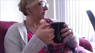 A step mom welcomes her step son home after his therapy session with a professional
