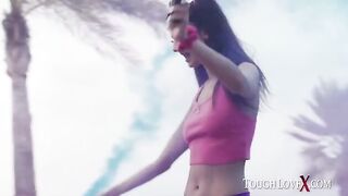 Skinny brunette Eliza Ibarra gets fucked hard by Karl Toughlove in a steamy scene