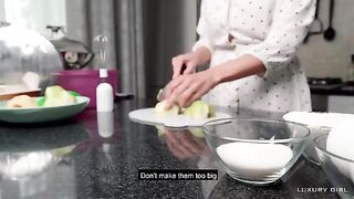 Luxury Girl serves American pie in a steamy kitchen scene