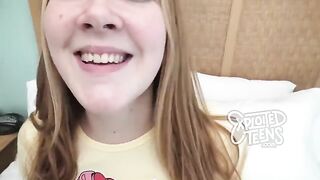 Redhead teen with freckles and red pubic hair gets fucked on cam