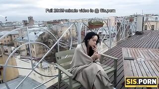 A beautiful girl gets dick sucking is better than smoking