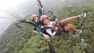 Colombian beauty Mariana Martix squirts while paragliding in HD