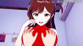 Rent a Girlfriend Chizuru Mizuhara gets her pussy full of cum in this hot hentai scene
