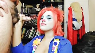 A sexy girl in a clown costume decided to stop making porn videos