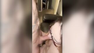 The wife is fucking with a tattooed guy while her husband is at work
