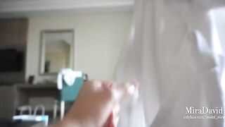 This babe knows how to relax on vacation. Handjob and hard fuck her pussy