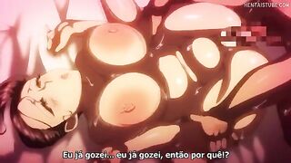 Cartoon porn with a busty anime woman in an intense scene