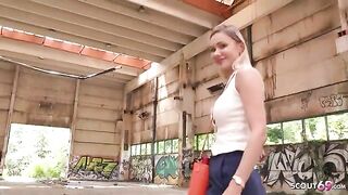 The tall blondie Verena Maxima got lost and was fucked outdoors