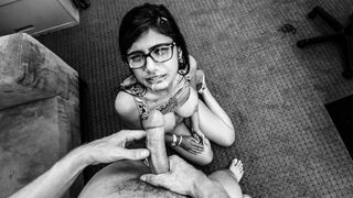 A unique porn audition in black and white, enhanced by French instrumental music, featuring Mia Khalifa