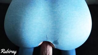 He cum on my tight pussy in ripped yoga pants