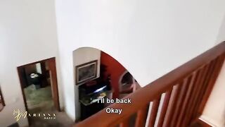 She was being fucked by her stepbrothers while chatting with a relative in the middle of a conversation