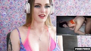 Naughty girl reacts to a rough and intense sex scene with Carly Rae Summers