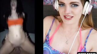 Naughty girl reacts to a rough and intense sex scene with Carly Rae Summers