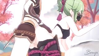 Kuki Shinobu gets her pussy railed in doggy by Impact