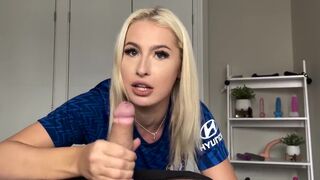 Petite blonde in doggy style gets smashed and receives a messy finish
