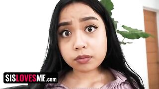 The lucky stepbrother fucks his stepsister to keep her mouth shut
