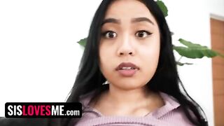 The lucky stepbrother fucks his stepsister to keep her mouth shut