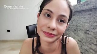 A girl is having fun with a friend on camera, showcasing her wild side