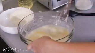 The hot stepmom Florane Russell punished her stepdaughter Jenny Wild in the kitchen