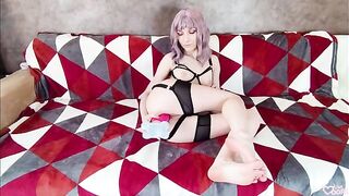 I get cum on my panties from a dildo, much like Lina Moore’s intense solo performances