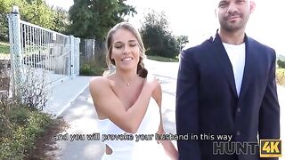 The husband pays Eveline Dellai to get fucked by a stranger in a daring stunt