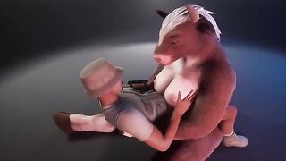 A cow with a fur coat fucks with the ranger