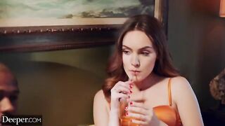 Sexy brunette Freya knows how to get her man's full attention in a steamy scene