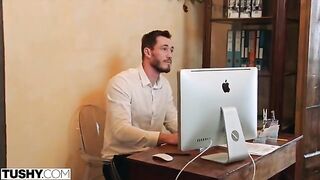 A hot woman has anal sex with her handsome coworker