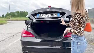 Italian girl buys used car and fucks the seller in it