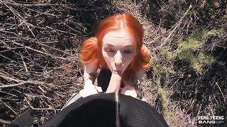Ginger teen Madi Collins flashes her body and gets fucked hard