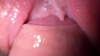 Guy fucked his stepsister and came on her pussy