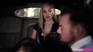 The driver got fucked with the busty bombshell in the car