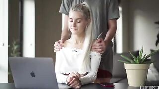 Eva Elfie seduced a guy during a Zoom class and got fucked hard