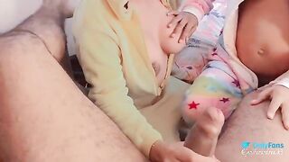 A trio with a pregnant woman of 6 months is very appetizing