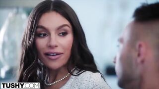 Gorgeous brunette April tries anal sex for the first time on TUSHY