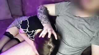 The girl sitting next got horny and was fucked in the mouth by Sunako_Kirishiki