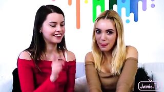 Two cute girls share cock of Nico Nice in steamy threesome