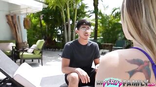 She got caught by her stepbrother, now she must keep the secret and please him