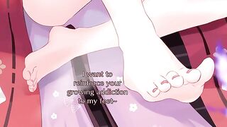 Yae Miko's feet fetish action with intense climax in 5 minutes