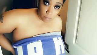 Ebony stepmom gets cornered and fucked in the closet by her stepson
